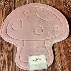 Pink Velour Mushroom Shaped Bath Mat, NWT